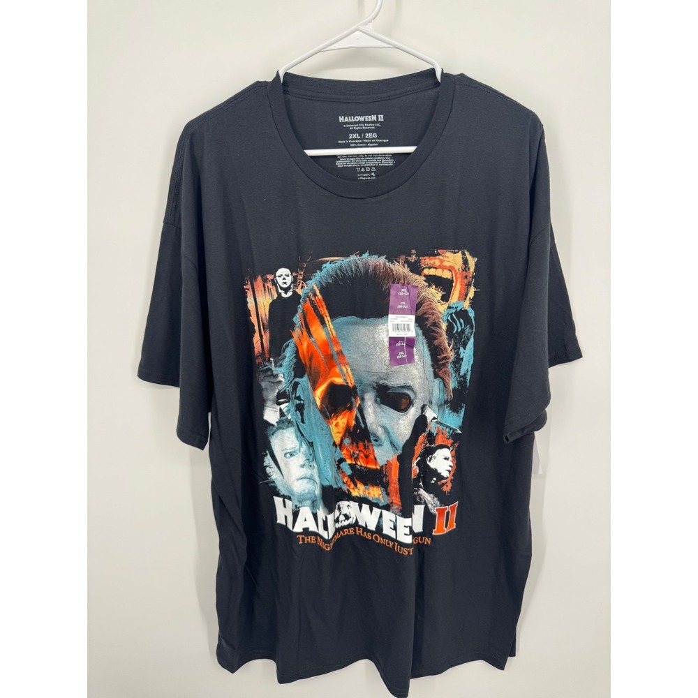 NWT Halloween 2 Michael Myers Graphic T-Shirt Men's 2XL Black Pullover Summer‎